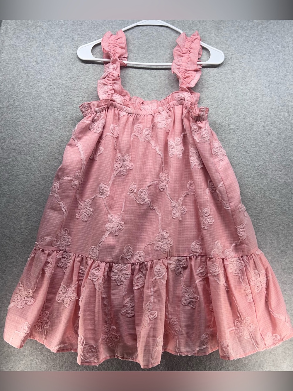 entro Pink Floral Ruffle Mini Dress